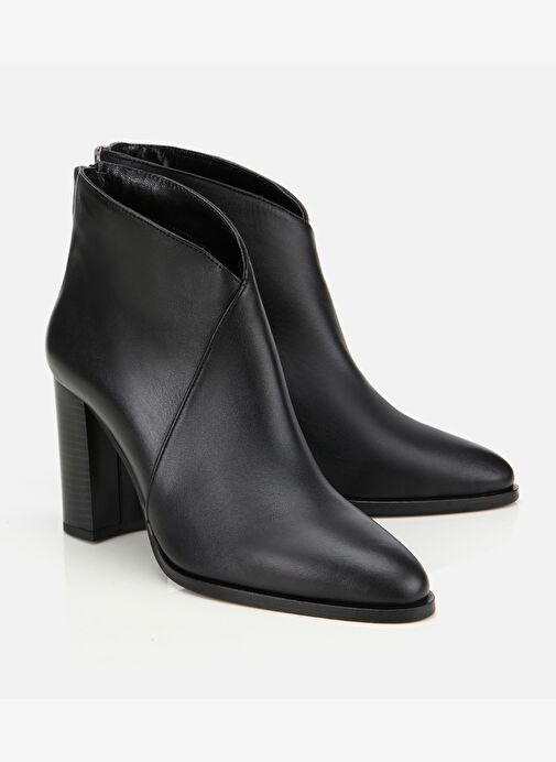 Kadın Deri Siyah Yumuşak Bilekte Topuklu Bot 01BOH312700A100 - Görsel 3