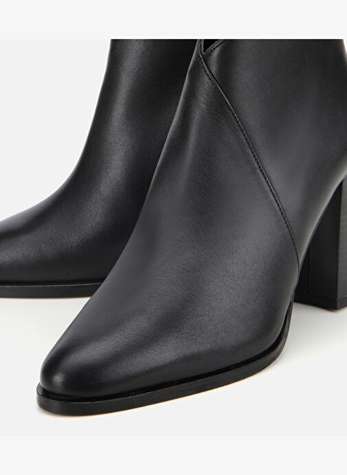 Kadın Deri Siyah Yumuşak Bilekte Topuklu Bot 01BOH312700A100 - Görsel 4