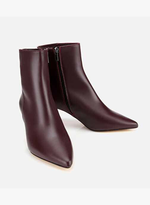 Kadın Deri Bordo Yarım Topuklu Bot 01BOH312710A780 - Görsel 3