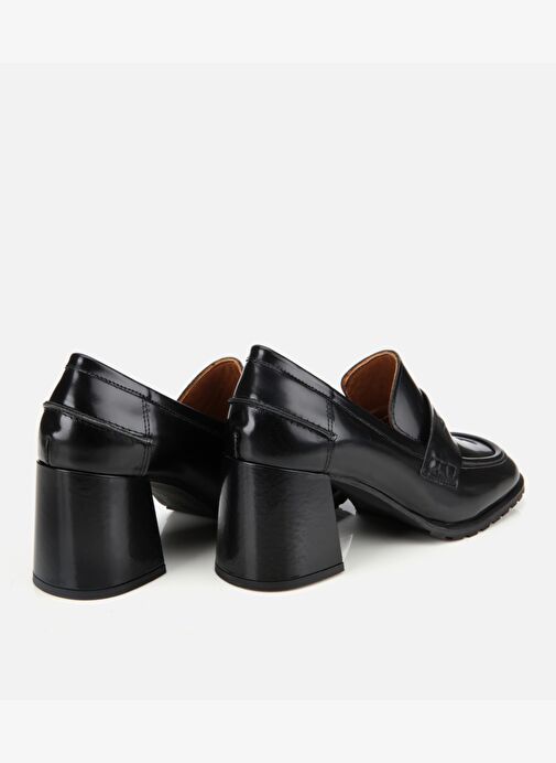 Kadın Açma Deri Siyah Topuklu Klasik Loafer 01AYH312770A100 - Görsel 5