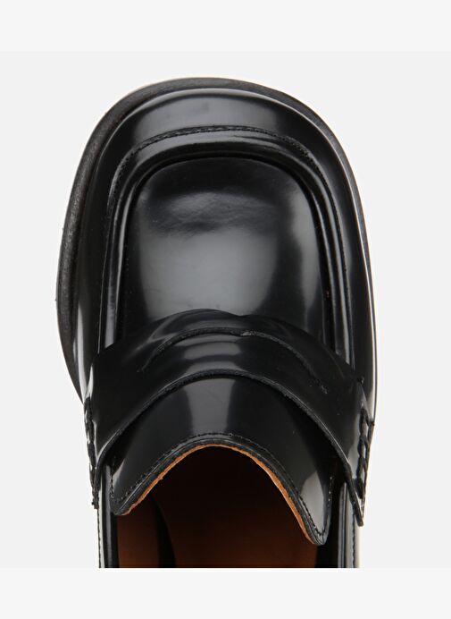 Kadın Açma Deri Siyah Topuklu Klasik Loafer 01AYH312770A100 - Görsel 6