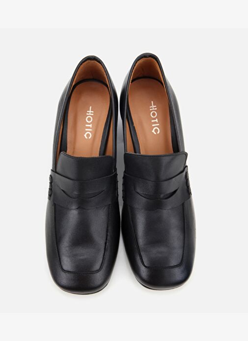 Kadın Deri Siyah Topuklu Loafer 01AYH312790A100 - Görsel 7