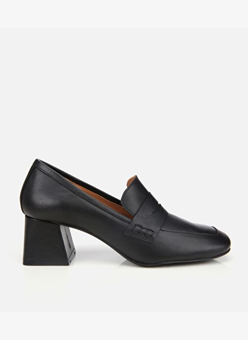 Kadın Deri Siyah Topuklu Loafer 01AYH312790A100 - Görsel 2