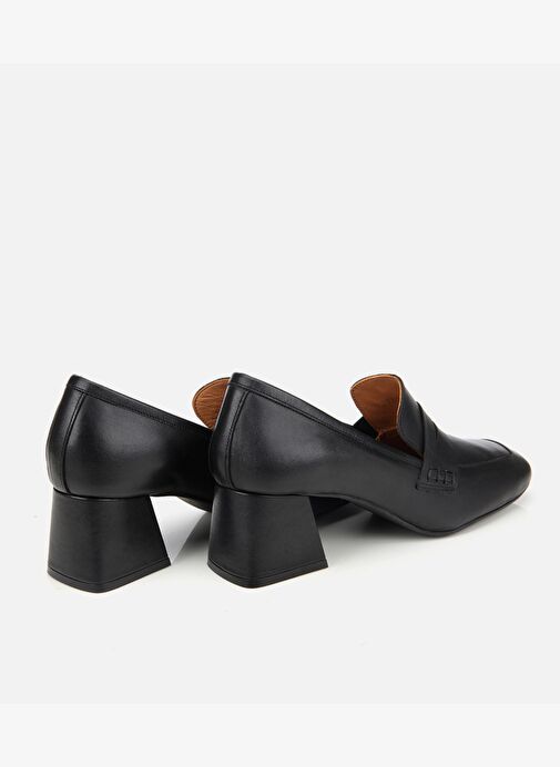 Kadın Deri Siyah Topuklu Loafer 01AYH312790A100 - Görsel 5