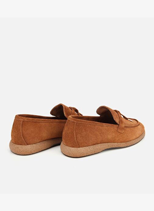 Kadın Süet Deri Taba Gold Aksesuarlı Klasik Loafer 01AYH313260A370 - Görsel 5