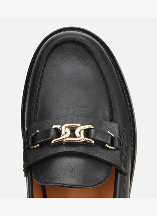 Kadın Deri Siyah Tokalı Klasik Loafer 01AYH315380A100 - Görsel 6