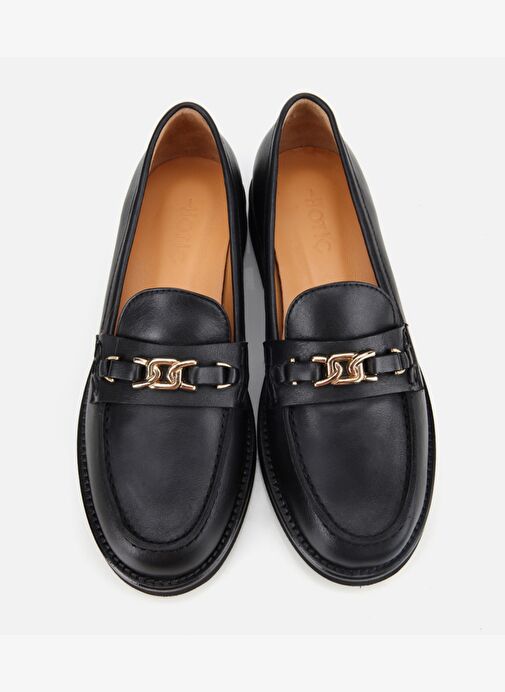 Kadın Deri Siyah Tokalı Klasik Loafer 01AYH315380A100 - Görsel 7