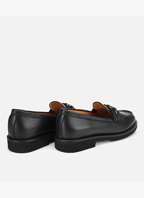 Kadın Deri Siyah Tokalı Klasik Loafer 01AYH315380A100 - Görsel 5