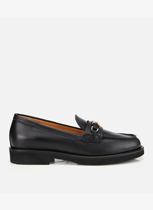 Kadın Deri Siyah Tokalı Klasik Loafer 01AYH315380A100 - Görsel 2