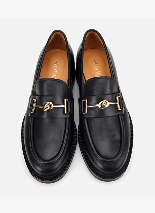 Kadın Deri Siyah Tokalı Klasik Loafer 01AYH312960A100 - Görsel 7