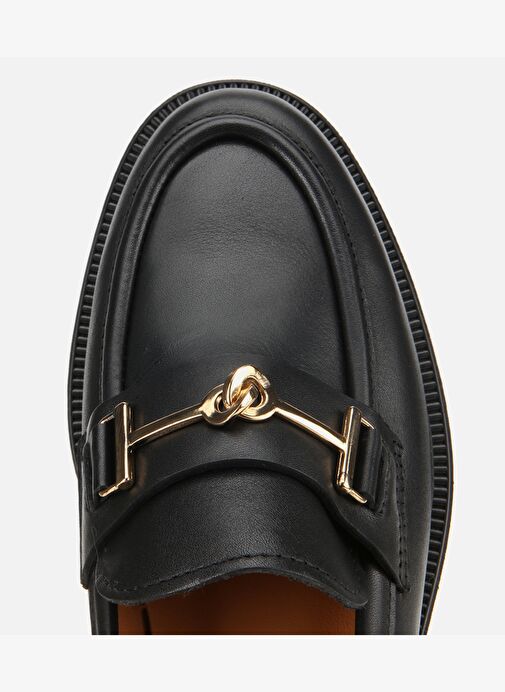 Kadın Deri Siyah Tokalı Klasik Loafer 01AYH312960A100 - Görsel 6