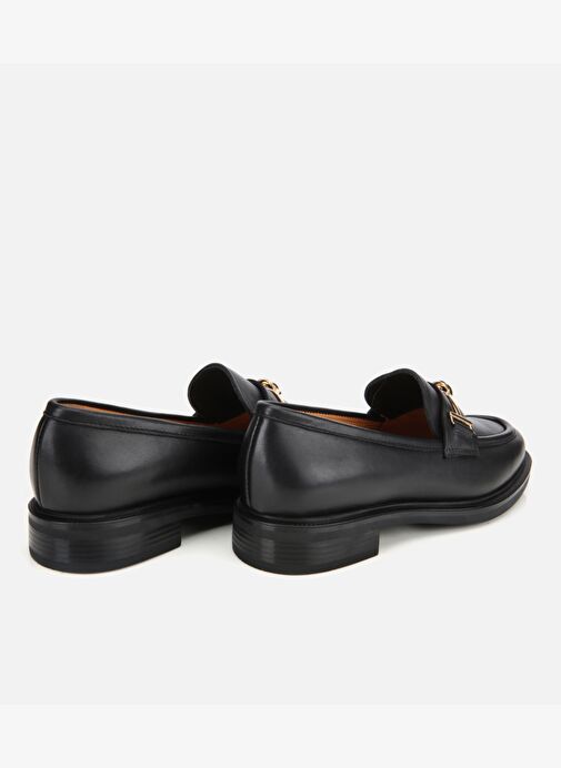 Kadın Deri Siyah Tokalı Klasik Loafer 01AYH312960A100 - Görsel 5