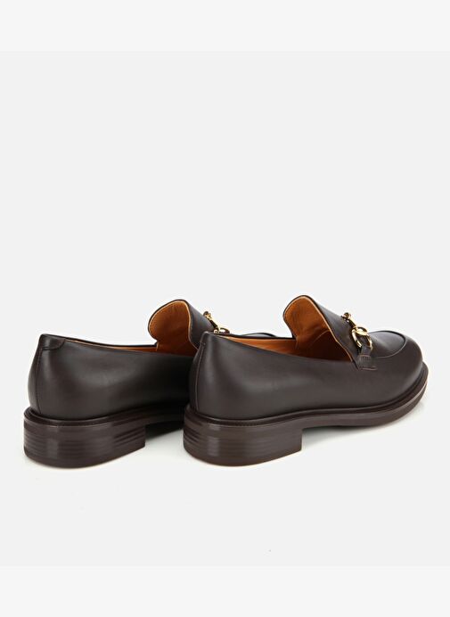 Kadın Deri Kahverengi Tokalı Klasik Loafer 01AYH312980A480 - Görsel 5