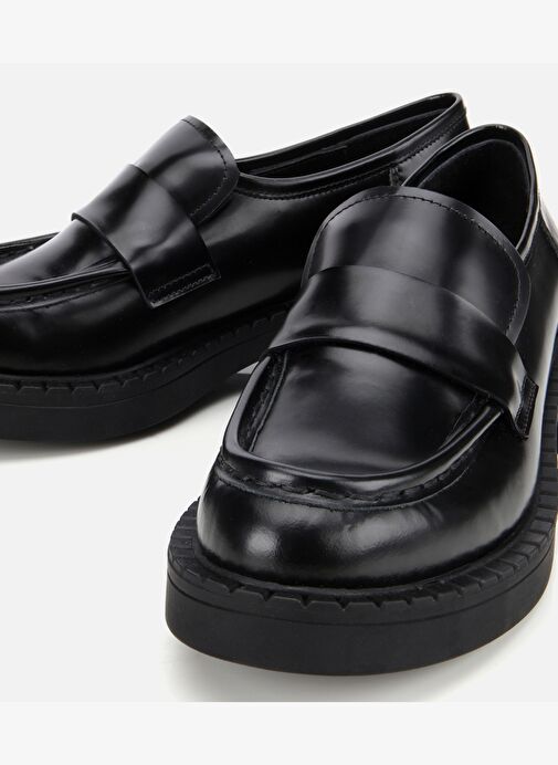 Kadın Açma Deri Siyah Günlük Loafer 01AYH312990A100 - Görsel 4