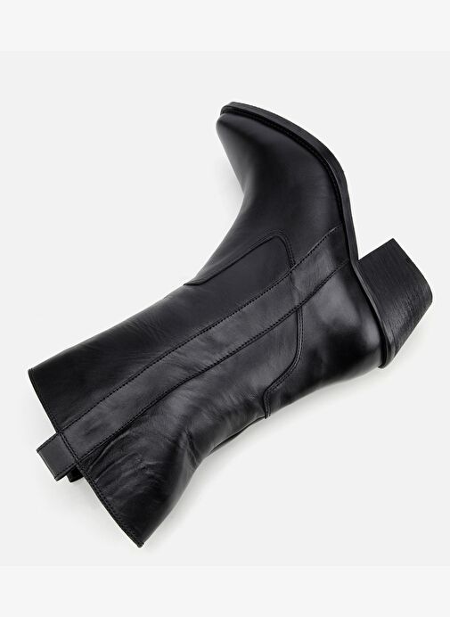 Kadın Deri Siyah Western Topuklu Bot 01BOH313140A100 - Görsel 7