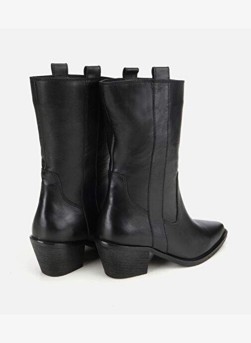Kadın Deri Siyah Western Topuklu Bot 01BOH313140A100 - Görsel 5