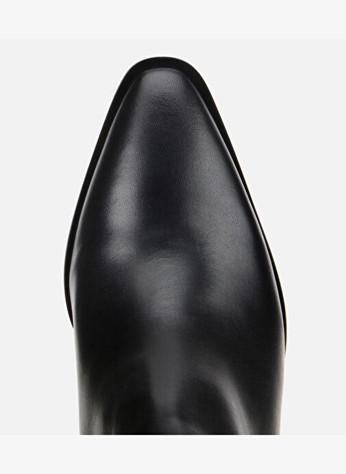Kadın Deri Siyah Sivri Burunlu Bilekte Topuklu Bot 01BOH313220A100 - Görsel 6