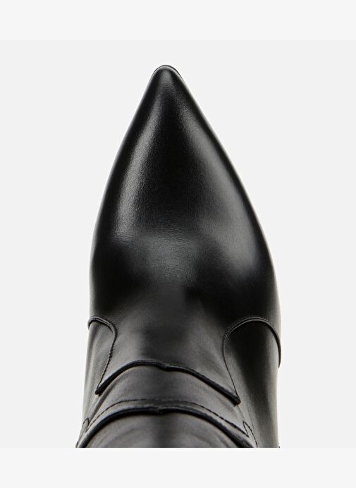 Kadın Deri Siyah Sivri Burunlu Yüksek Topuklu Bot 01BOH313230A100 - Görsel 6
