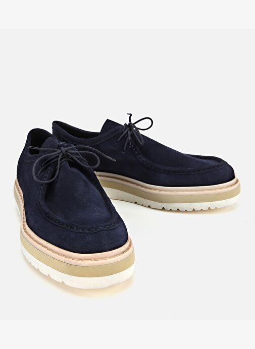 Erkek Süet Deri Lacivert Hafif Tabanlı Günlük Ayakkabı 02AYH313500A680 - Görsel 3