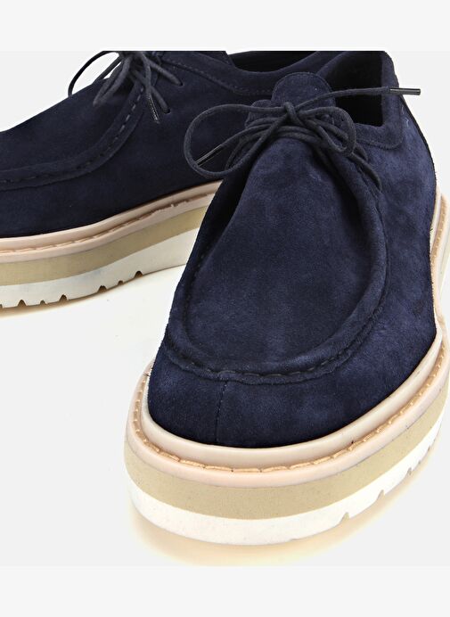 Erkek Süet Deri Lacivert Hafif Tabanlı Günlük Ayakkabı 02AYH313500A680 - Görsel 4