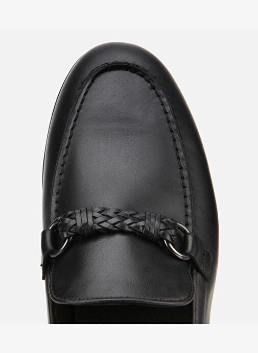 Erkek Deri Siyah Toka Detaylı Klasik Loafer 02AYH313510A100 - Görsel 6
