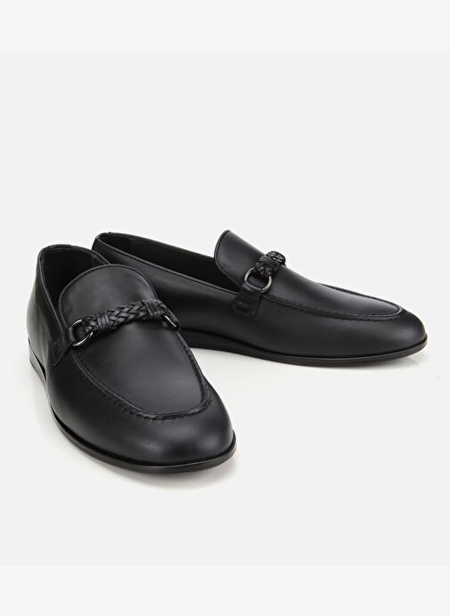 Erkek Deri Siyah Toka Detaylı Klasik Loafer 02AYH313510A100 - Görsel 3