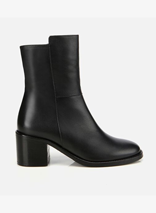Kadın Deri Siyah Bilekte Topuklu Bot 01BOH313730A100 - Görsel 2