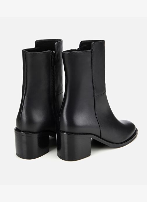 Kadın Deri Siyah Bilekte Topuklu Bot 01BOH313730A100 - Görsel 5