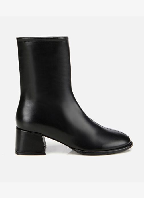 Kadın Deri Siyah Bilekte Topuklu Bot 01BOH313710A100 - Görsel 2