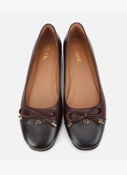 Kadın Deri Kahverengi Fiyonk Detaylı Babet 01AYH313540A484 - Görsel 7