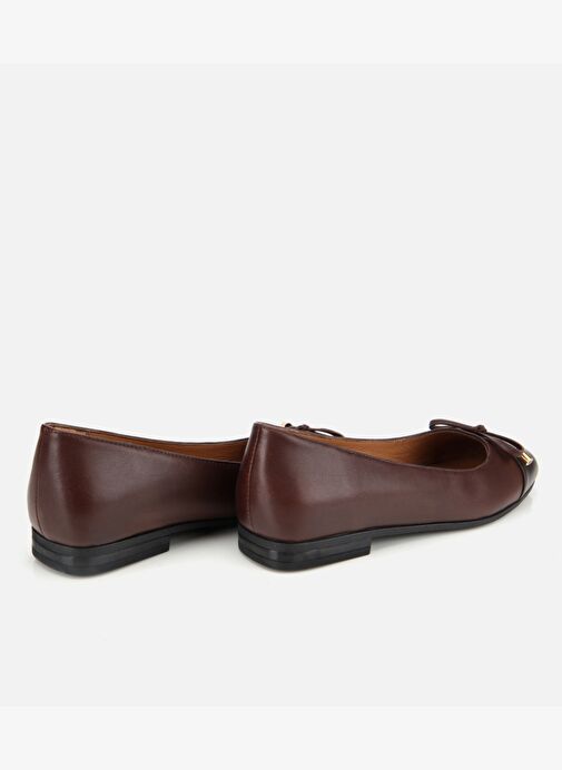 Kadın Deri Kahverengi Fiyonk Detaylı Babet 01AYH313540A484 - Görsel 5