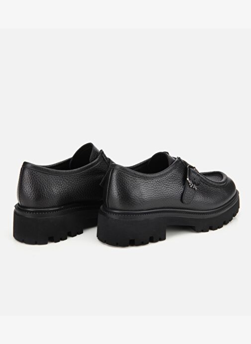 Kadın Deri Siyah Toka Detaylı Yüksek Tabanlı Günlük Loafer 01AYH313630A100 - Görsel 5