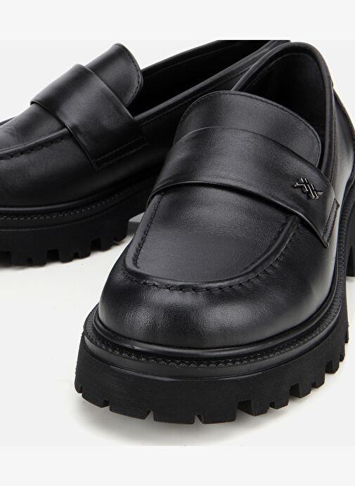 Kadın Deri Siyah Yumuşak Dokulu Günlük Loafer 01AYH313620A100 - Görsel 4