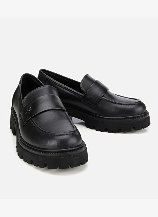 Kadın Deri Siyah Yumuşak Dokulu Günlük Loafer 01AYH313620A100 - Görsel 3