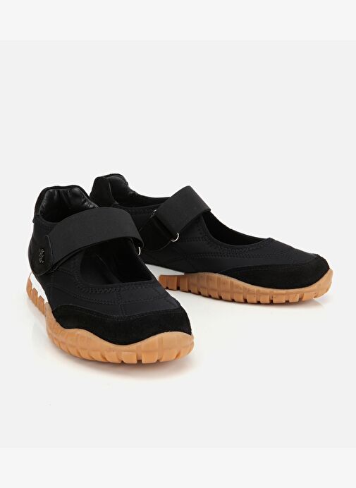 Kadın Süet Deri Siyah Rahat Tabanlı Comfort Ayakkabı 01AYH313550A100 - Görsel 3