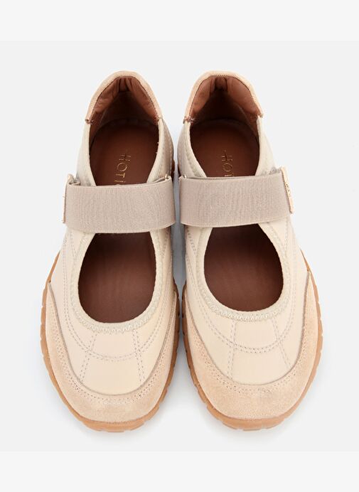 Kadın Süet Deri Bej Rahat Tabanlı Comfort Ayakkabı 01AYH313550A310 - Görsel 7