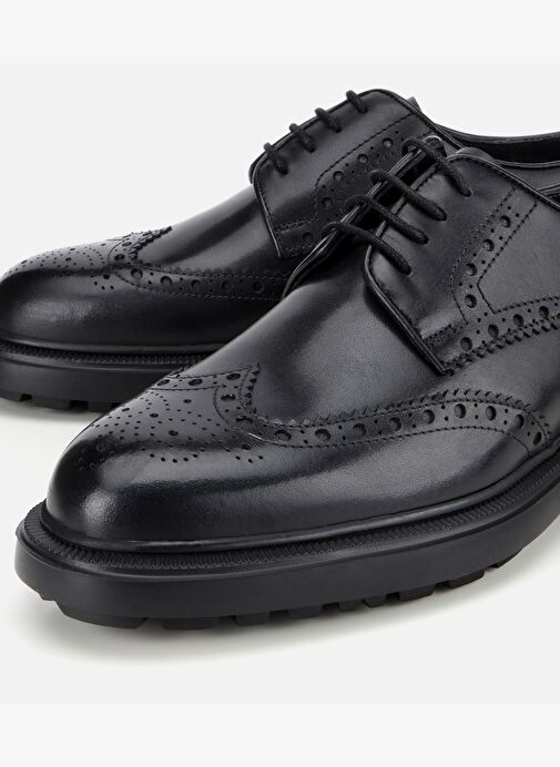 Erkek Deri Siyah Rahat Klasik Ayakkabı 02AYH313850A100 - Görsel 4