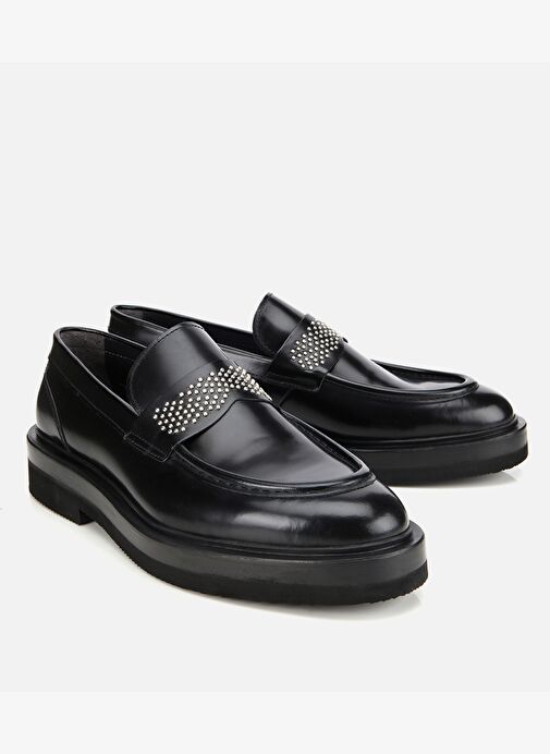 Erkek Açma Deri Taşlı Klasik Loafer 02AYH313890A100 - Görsel 3