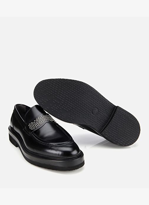 Erkek Açma Deri Taşlı Klasik Loafer 02AYH313890A100 - Görsel 7