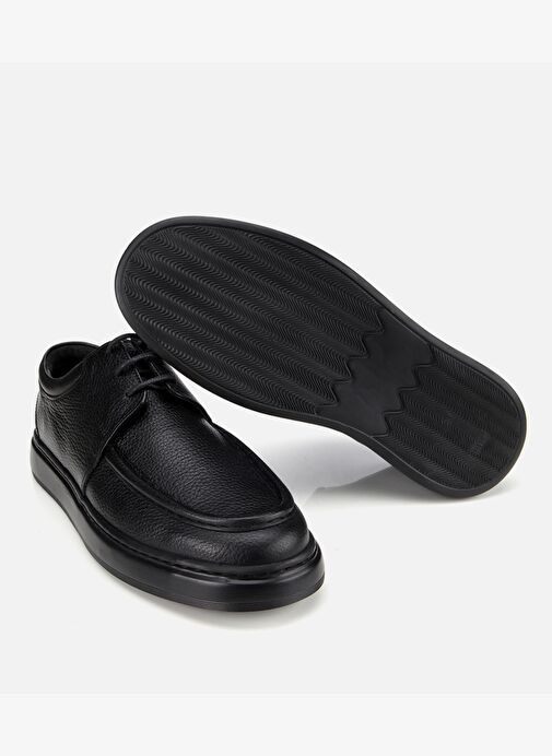 Erkek Deri Siyah Yumuşak Dokulu Comfort Günlük Ayakkabı 02AYH313970A100 - Görsel 7