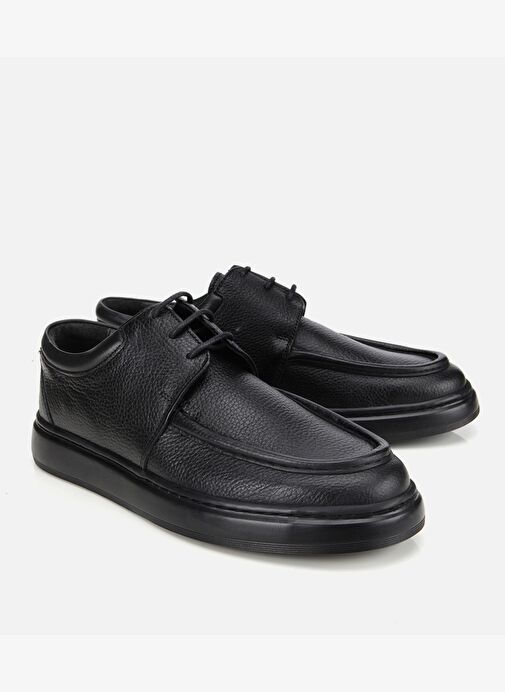 Erkek Deri Siyah Yumuşak Dokulu Comfort Günlük Ayakkabı 02AYH313970A100 - Görsel 3