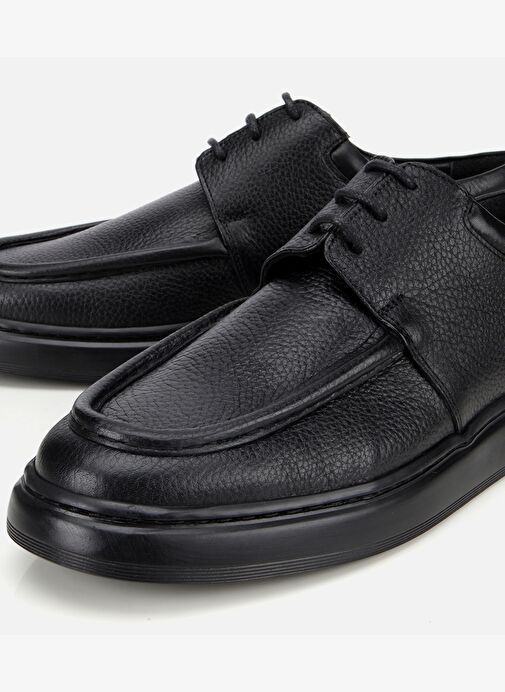 Erkek Deri Siyah Yumuşak Dokulu Comfort Günlük Ayakkabı 02AYH313970A100 - Görsel 4