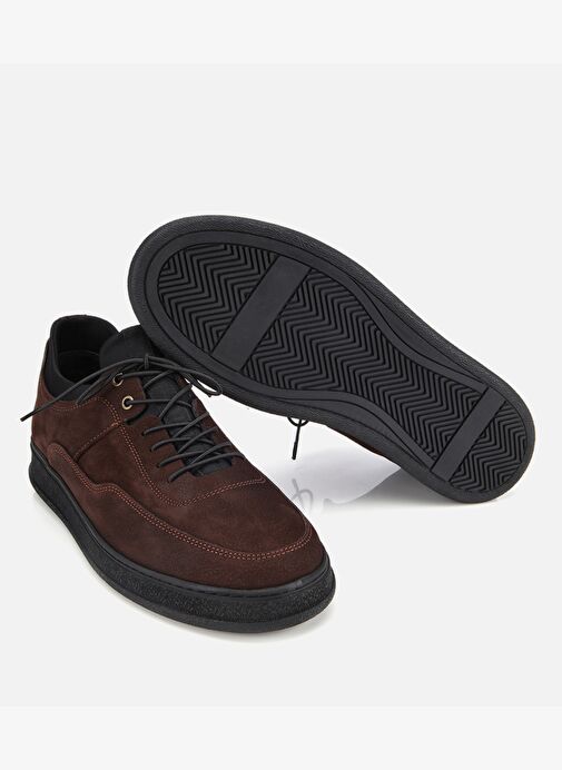 Erkek Nubuk Deri Kahverengi Rahat Tabanlı Comfort Spor Ayakkabı 02AYH314030A480 - Görsel 7