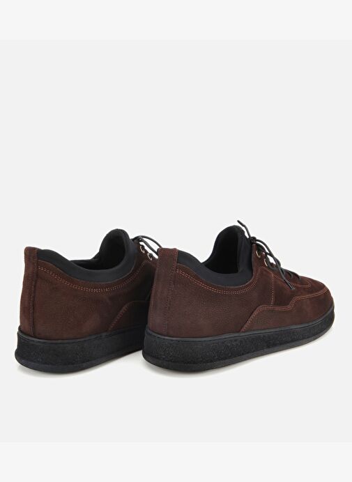 Erkek Nubuk Deri Kahverengi Rahat Tabanlı Comfort Spor Ayakkabı 02AYH314030A480 - Görsel 5