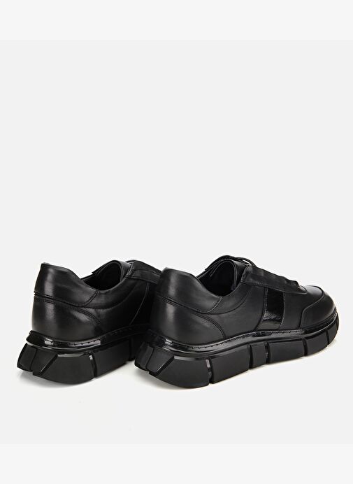 Erkek Deri Siyah Yumuşak Dokulu Rahat Tabanlı Spor Ayakkabı 02AYH314060A100 - Görsel 5