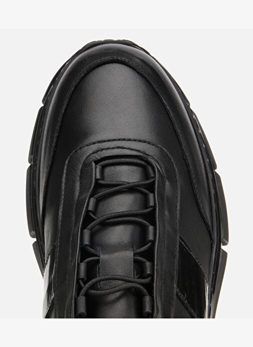 Erkek Deri Siyah Yumuşak Dokulu Rahat Tabanlı Spor Ayakkabı 02AYH314060A100 - Görsel 6