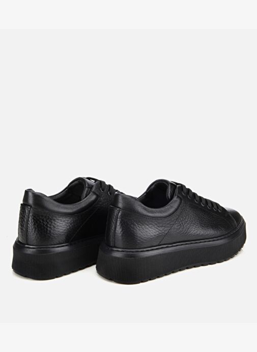 Erkek Deri Siyah Kalın Tabanlı Spor Ayakkabı 02AYH314110A100 - Görsel 5