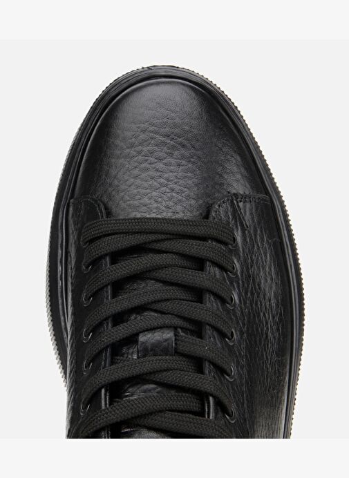 Erkek Deri Siyah Kalın Tabanlı Spor Ayakkabı 02AYH314110A100 - Görsel 6