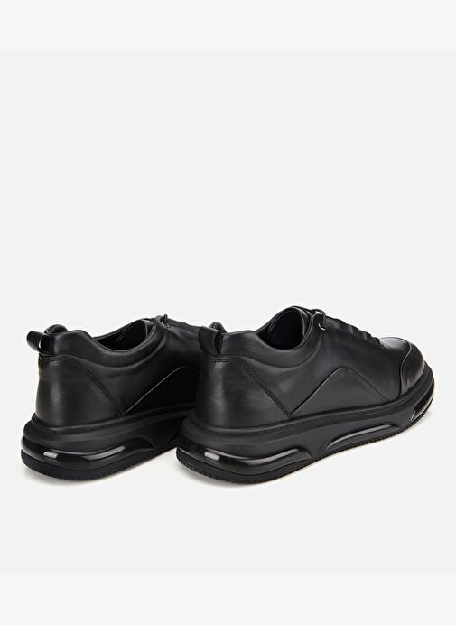 Erkek Deri Siyah Bağcık Detaylı Comfort Spor Ayakkabı 02AYH314120A100 - Görsel 5