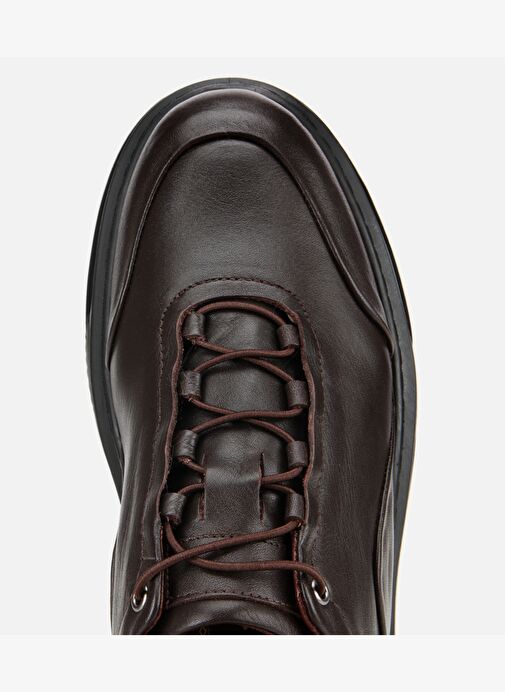 Erkek Deri Kahverengi Bağcık Detaylı Comfort Spor Ayakkabı 02AYH314120A480 - Görsel 6